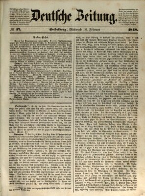 Deutsche Zeitung 〈Frankfurt, Main〉 Mittwoch 16. Februar 1848