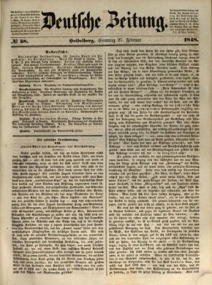 Deutsche Zeitung 〈Frankfurt, Main〉 Sonntag 27. Februar 1848
