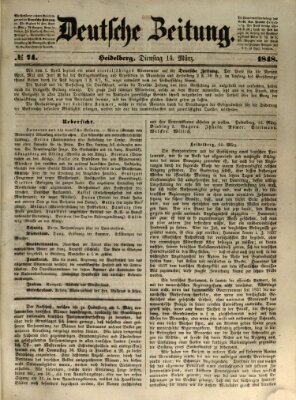 Deutsche Zeitung 〈Frankfurt, Main〉 Dienstag 14. März 1848