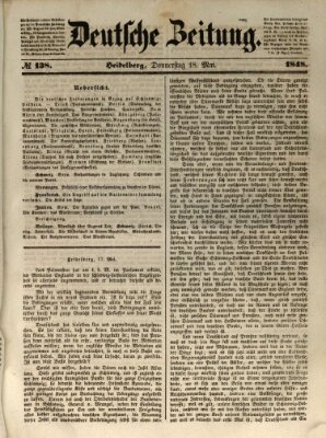 Deutsche Zeitung 〈Frankfurt, Main〉 Donnerstag 18. Mai 1848