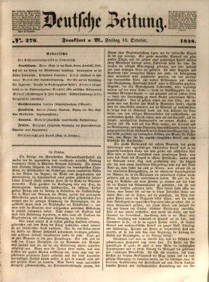 Deutsche Zeitung 〈Frankfurt, Main〉 Freitag 13. Oktober 1848