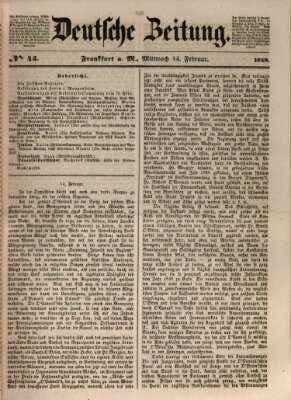 Deutsche Zeitung 〈Frankfurt, Main〉 Mittwoch 14. Februar 1849
