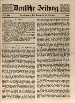 Deutsche Zeitung 〈Frankfurt, Main〉 Donnerstag 15. Februar 1849