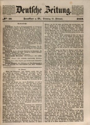 Deutsche Zeitung 〈Frankfurt, Main〉 Sonntag 25. Februar 1849