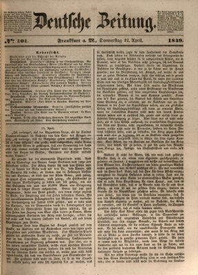 Deutsche Zeitung 〈Frankfurt, Main〉 Donnerstag 12. April 1849