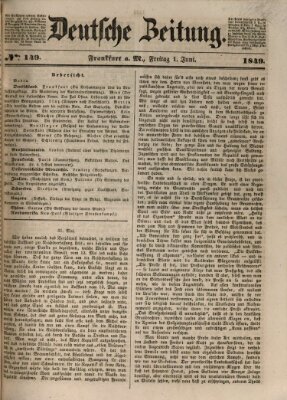 Deutsche Zeitung 〈Frankfurt, Main〉 Freitag 1. Juni 1849