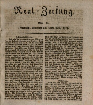 Erlanger Real-Zeitung Dienstag 29. Juni 1813