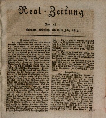Erlanger Real-Zeitung Dienstag 20. Juli 1813