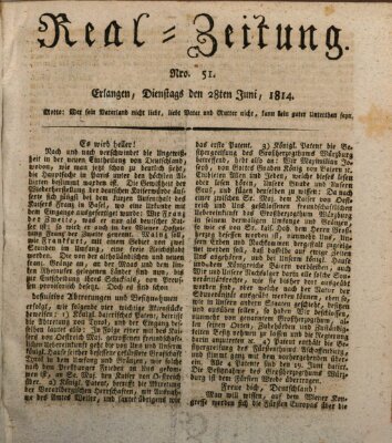 Erlanger Real-Zeitung Dienstag 28. Juni 1814