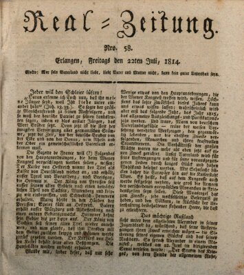 Erlanger Real-Zeitung Freitag 22. Juli 1814