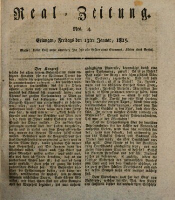 Erlanger Real-Zeitung Freitag 13. Januar 1815