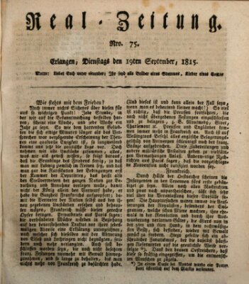 Erlanger Real-Zeitung Dienstag 19. September 1815