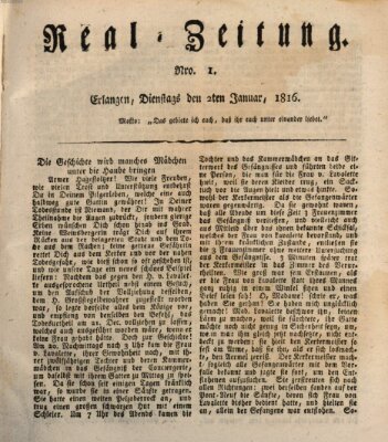 Erlanger Real-Zeitung Dienstag 2. Januar 1816