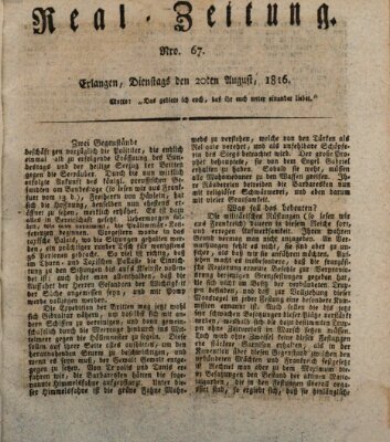 Erlanger Real-Zeitung Dienstag 20. August 1816