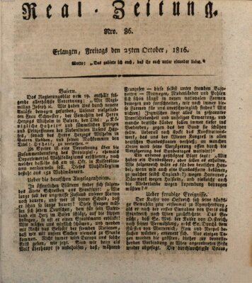 Erlanger Real-Zeitung Freitag 25. Oktober 1816