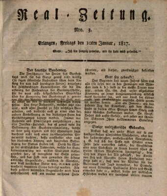 Erlanger Real-Zeitung Freitag 10. Januar 1817