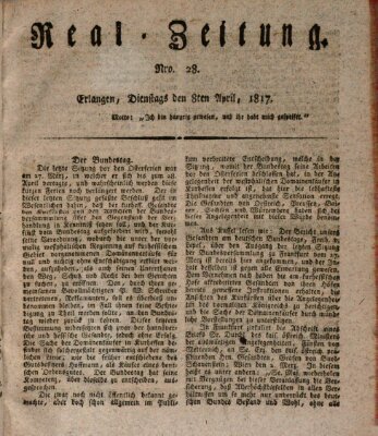 Erlanger Real-Zeitung Dienstag 8. April 1817