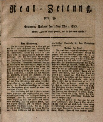 Erlanger Real-Zeitung Freitag 16. Mai 1817