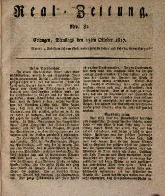 Erlanger Real-Zeitung Montag 13. Oktober 1817