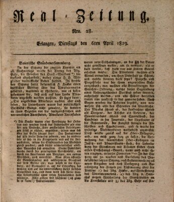 Erlanger Real-Zeitung Dienstag 6. April 1819