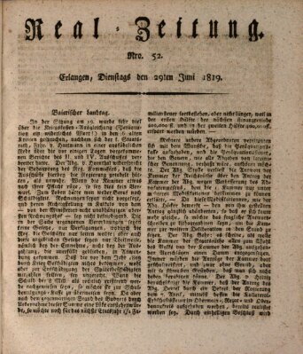 Erlanger Real-Zeitung Dienstag 29. Juni 1819