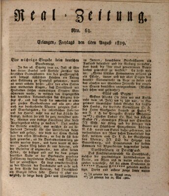 Erlanger Real-Zeitung Freitag 6. August 1819