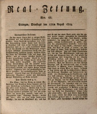 Erlanger Real-Zeitung Dienstag 17. August 1819