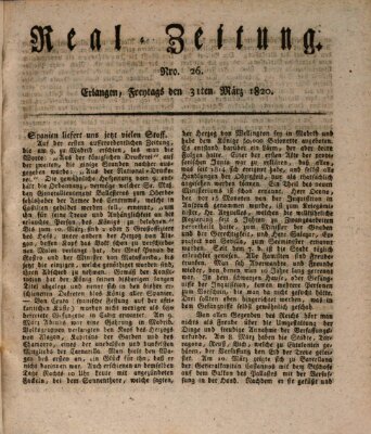 Erlanger Real-Zeitung Freitag 31. März 1820
