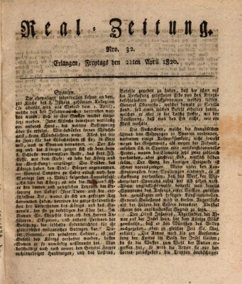 Erlanger Real-Zeitung Freitag 21. April 1820