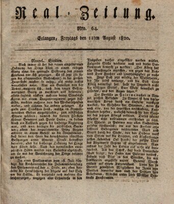 Erlanger Real-Zeitung Freitag 11. August 1820