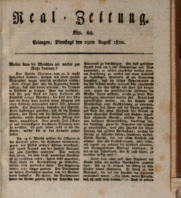 Erlanger Real-Zeitung Dienstag 29. August 1820