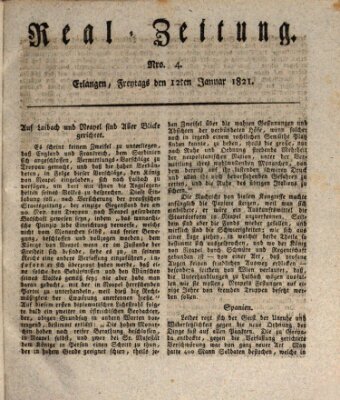 Erlanger Real-Zeitung Freitag 12. Januar 1821