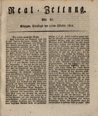 Erlanger Real-Zeitung Dienstag 30. Oktober 1821