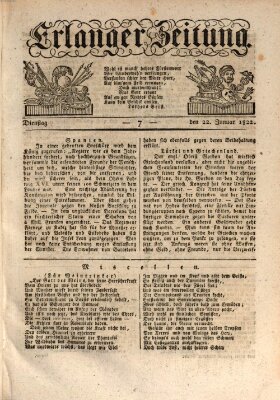 Erlanger Zeitung (Erlanger Real-Zeitung) Dienstag 22. Januar 1822