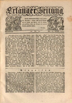 Erlanger Zeitung (Erlanger Real-Zeitung) Samstag 24. August 1822