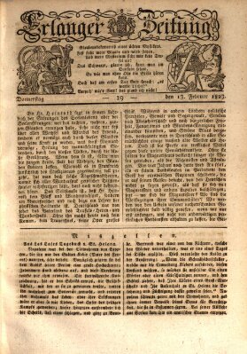 Erlanger Zeitung (Erlanger Real-Zeitung) Donnerstag 13. Februar 1823