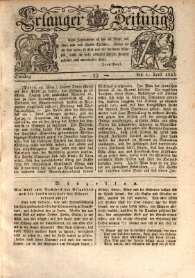 Erlanger Zeitung (Erlanger Real-Zeitung) Dienstag 1. April 1823