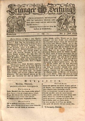 Erlanger Zeitung (Erlanger Real-Zeitung) Samstag 7. Juni 1823