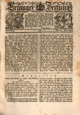 Erlanger Zeitung (Erlanger Real-Zeitung) Donnerstag 24. Juli 1823
