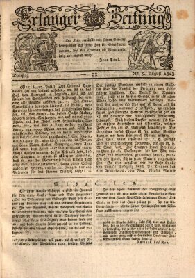 Erlanger Zeitung (Erlanger Real-Zeitung) Dienstag 5. August 1823