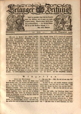 Erlanger Zeitung (Erlanger Real-Zeitung) Donnerstag 18. September 1823