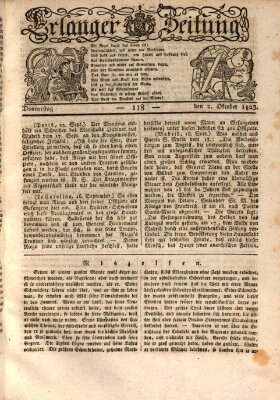 Erlanger Zeitung (Erlanger Real-Zeitung) Donnerstag 2. Oktober 1823