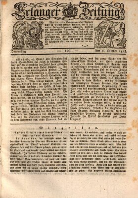 Erlanger Zeitung (Erlanger Real-Zeitung) Donnerstag 9. Oktober 1823