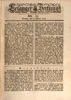 Erlanger Zeitung (Erlanger Real-Zeitung) Dienstag 3. Februar 1824