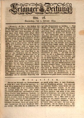 Erlanger Zeitung (Erlanger Real-Zeitung) Donnerstag 5. Februar 1824