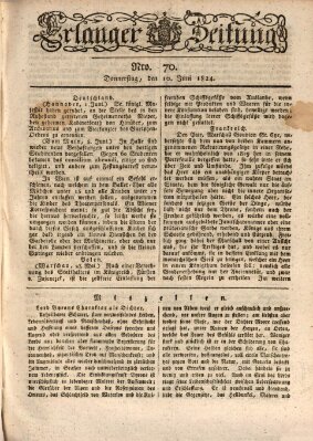 Erlanger Zeitung (Erlanger Real-Zeitung) Donnerstag 10. Juni 1824