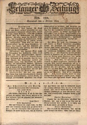 Erlanger Zeitung (Erlanger Real-Zeitung) Samstag 9. Oktober 1824