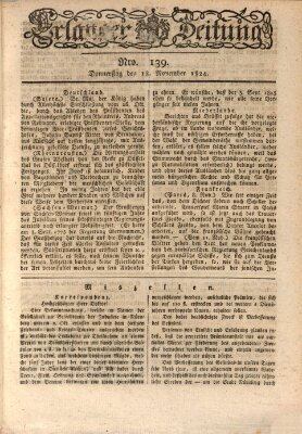 Erlanger Zeitung (Erlanger Real-Zeitung) Donnerstag 18. November 1824