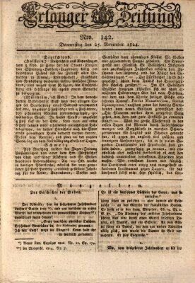 Erlanger Zeitung (Erlanger Real-Zeitung) Donnerstag 25. November 1824