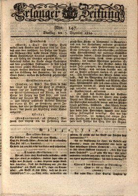 Erlanger Zeitung (Erlanger Real-Zeitung) Dienstag 7. Dezember 1824